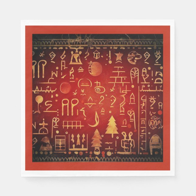 Servilleta De Papel Navidades Jeroglíficos Egipcios 4 (Anverso)