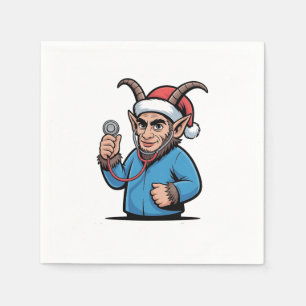 Servilleta De Papel Navidades Krampus Enfermería Scrubs Enfermera