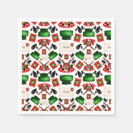 Servilleta De Papel Navidades lindos y festivos de reno rojo