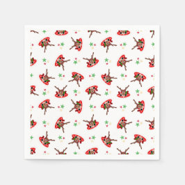 Servilleta De Papel Navidades lindos y festivos de reno rojo