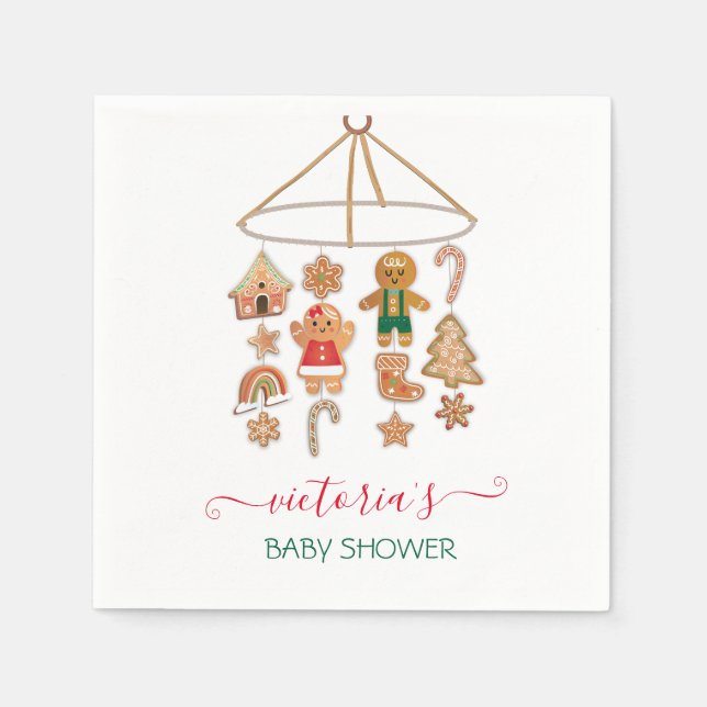 Servilleta De Papel Navidades Little Cookie Moblie Baby Shower (Anverso)