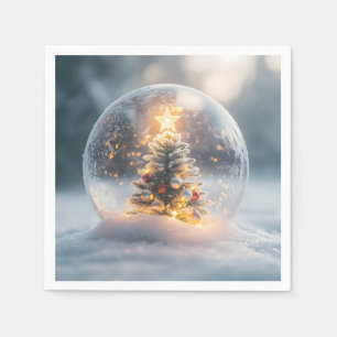 Servilleta De Papel Navidades mágicos: Globe de nieve con árbol brilla