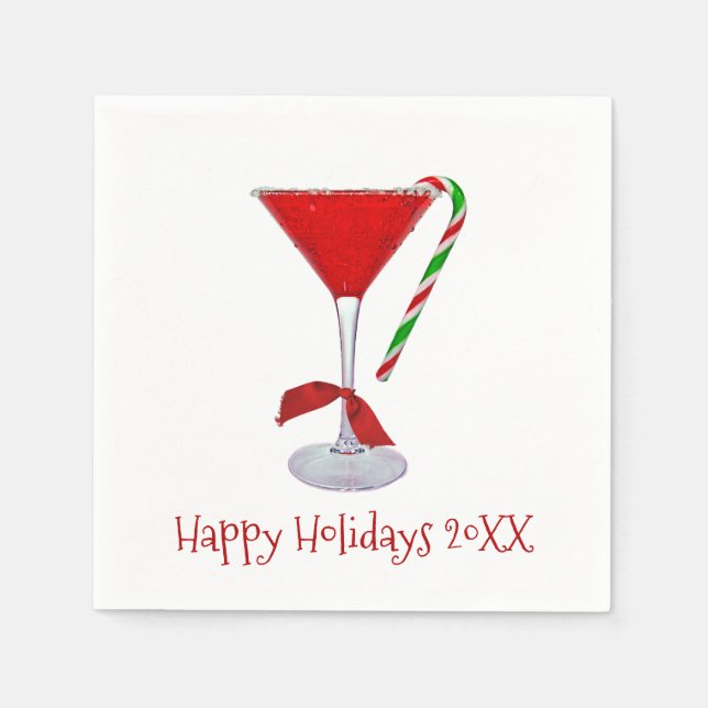 Servilleta De Papel Navidades Martini Glass con Bow (Anverso)
