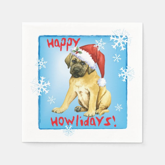 Servilleta De Papel Navidades Mastiff Napkins (Anverso)