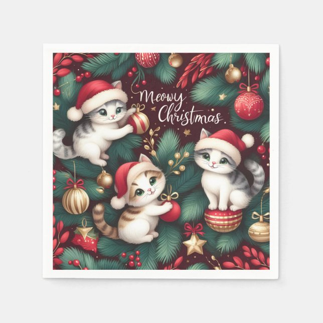 Servilleta De Papel Navidades Meowy - Papel (Anverso)