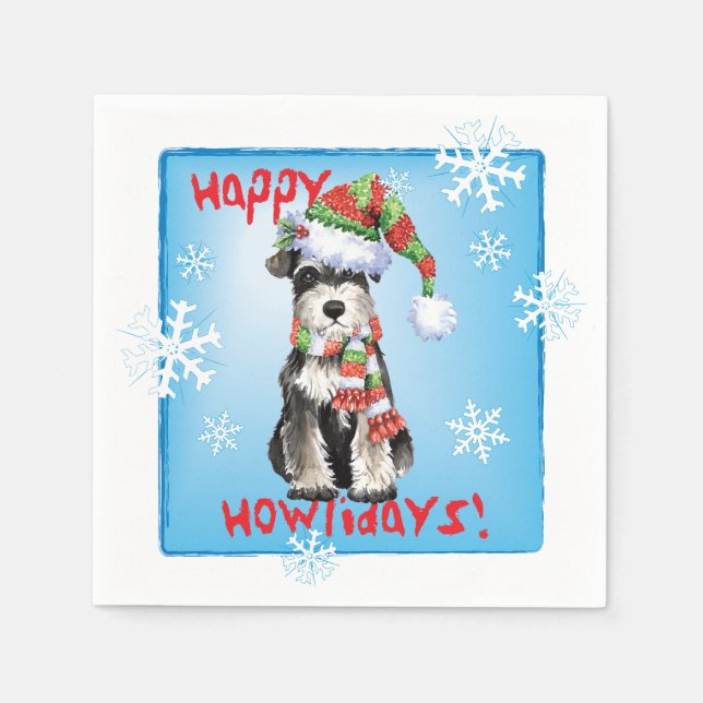 Servilleta De Papel Navidades Mini Schnauzer (Anverso)