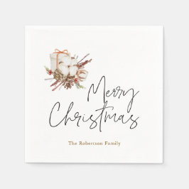 Servilleta De Papel Navidades minimalistas con Bouquet de Algodón