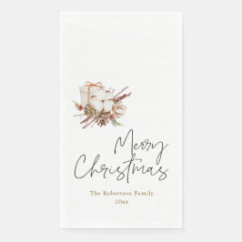Servilleta De Papel Navidades minimalistas con Bouquet de Algodón