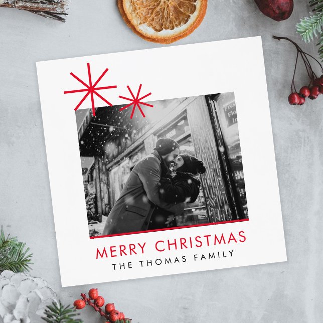 Servilleta De Papel Navidades minimalistas simple foto roja (Subido por el creador)