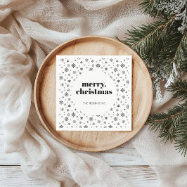 Servilleta De Papel Navidades modernos festejan copos de nieve en blan