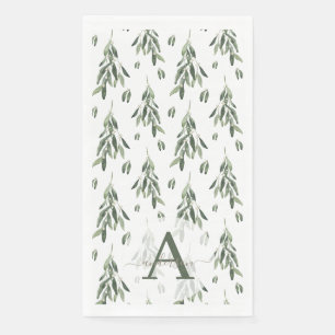 Servilleta De Papel Navidades Monogramados de la Subdivisión Mistletoe