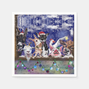 Servilleta De Papel Navidades Napkins Happy Farm Animal Fiesta