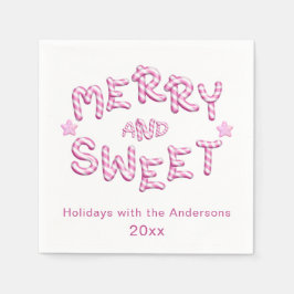 Servilleta De Papel Navidades Napkins Merry Bright Candy Cane Holiday