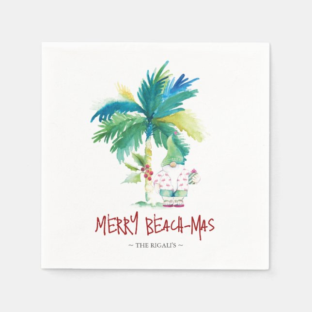 Servilleta De Papel Navidades Napkins Tropical Beach (Anverso)