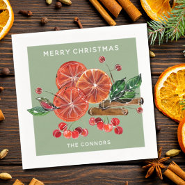 Servilleta De Papel Navidades Naranja Slices Cinnamon Sticks