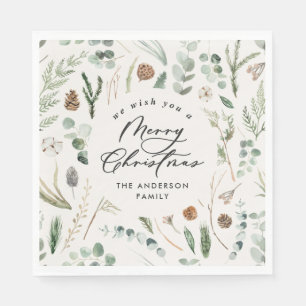 Servilleta De Papel Navidades naturales mínimo y elegante botánico