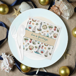 Servilleta De Papel Navidades náuticos Mares y saludos personalizados