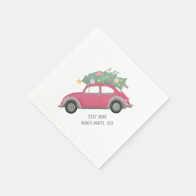 Servilleta De Papel navidades, navidad, niñera, árbol de navidad, auto (Borde)