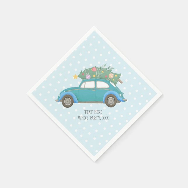 Servilleta De Papel navidades, navidad, niñera, árbol de navidad, auto (Borde)