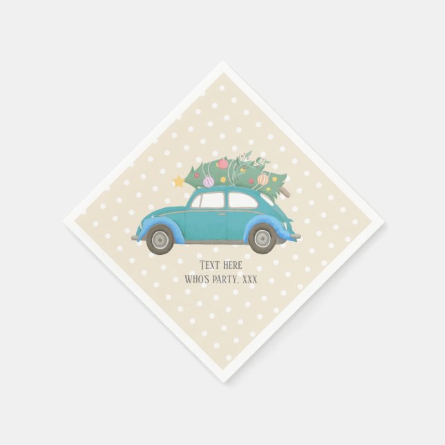 Servilleta De Papel navidades, navidad, niñera, árbol de navidad, auto (Borde)