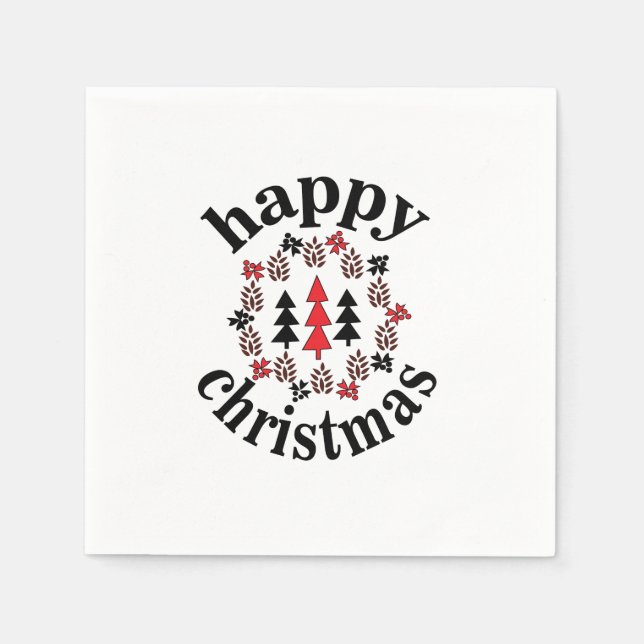 Servilleta De Papel Navidades Navidades felices Fiesta (Anverso)