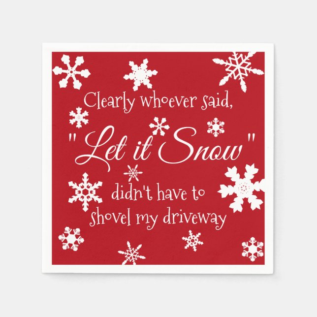 Servilleta De Papel Navidades navideños divertidos dejan que nieve sar (Anverso)
