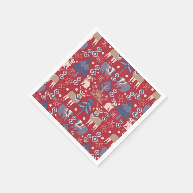 Servilleta De Papel Navidades nórdicos de Woodland (Borde)