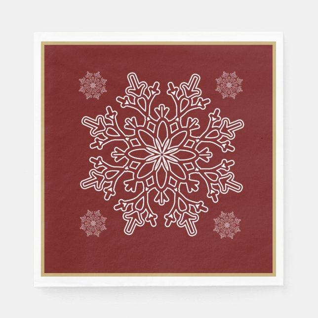 Servilleta De Papel Navidades Nórdicos Papel de copo de nieve (Anverso)