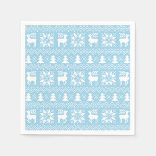 Servilleta De Papel Navidades nórdicos tradicionales Patrón azul dul