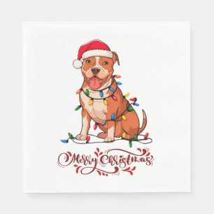 Servilleta De Papel Navidades norteamericanos de Pit Bull Terrier enci