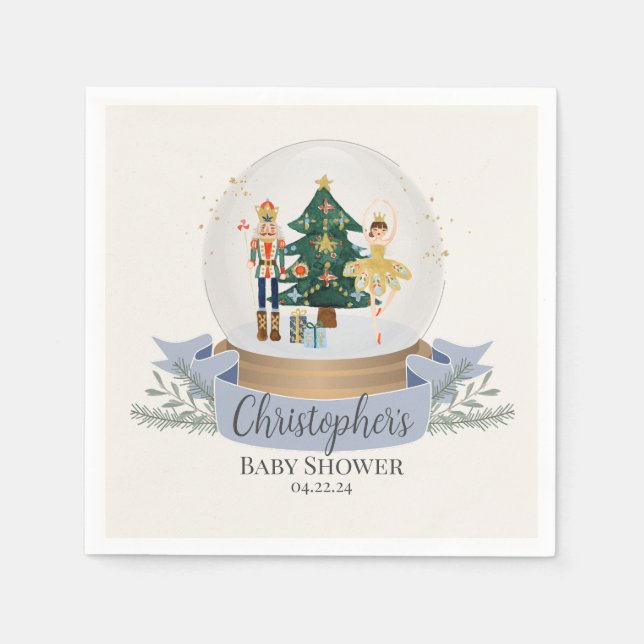 Servilleta De Papel navidades nutcracker azules con vajilla de ducha p (Anverso)