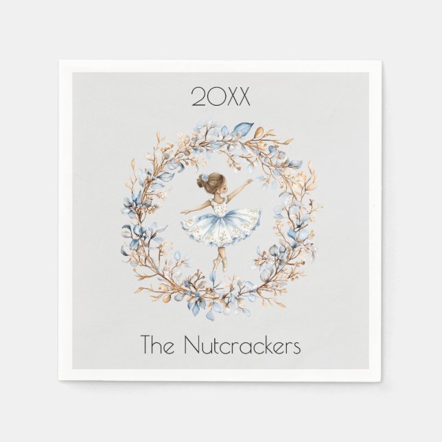 Servilleta De Papel Navidades Nutcracker Watercolor Ballerina (Anverso)