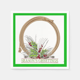 Servilleta De Papel Navidades occidentales Cowboy Lariat Wreath