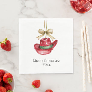 Servilleta De Papel Navidades occidentales Gorra Cowboy Cowgirl