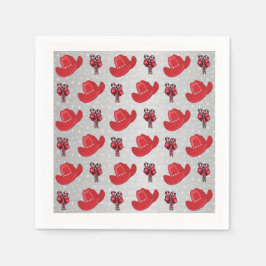 Servilleta De Papel Navidades occidentales Gorras De Vaqueros Y Candy 