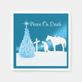 Servilleta De Papel Navidades occidentales rezando vaqueros