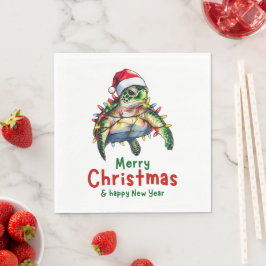 Servilleta De Papel Navidades oceánicos de tortuga marina navidad