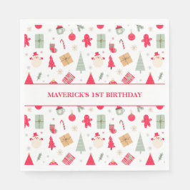 Servilleta De Papel Navidades Oh Qué Divertido Primer Cumpleaños