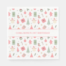 Servilleta De Papel Navidades Oh Qué Divertido Primer Cumpleaños