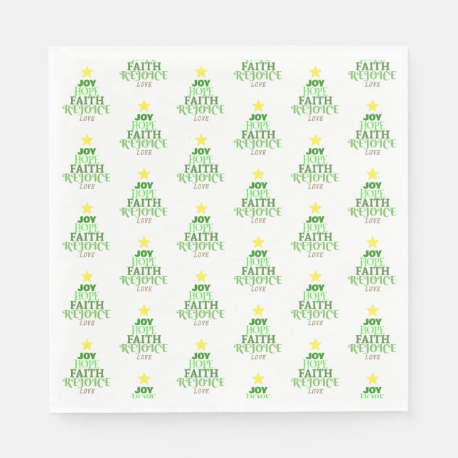 Servilleta De Papel Navidades Palabras Árbol de Navidad (Anverso)