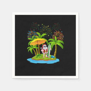 Servilleta De Papel Navidades Palm Tree Tropical Xmas Lights