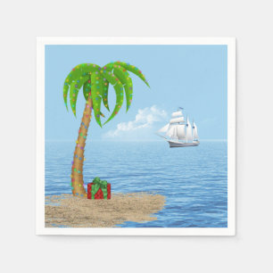 Servilleta De Papel Navidades Palm Tree y Boat