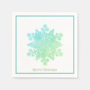 Servilleta De Papel Navidades Papel Napkins Aquas Snowflake