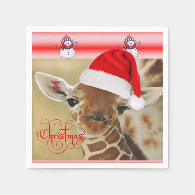 Servilleta De Papel Navidades Papel Napkins Giraffe (Anverso)