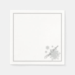 Servilleta De Papel Navidades Papel Napkins Plata Snowflakes