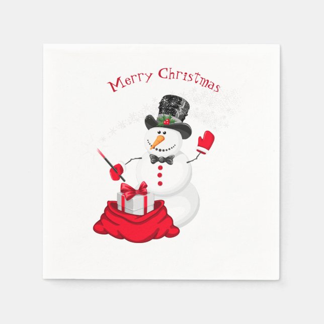Servilleta De Papel Navidades Papel Napkins-Snowman (Anverso)