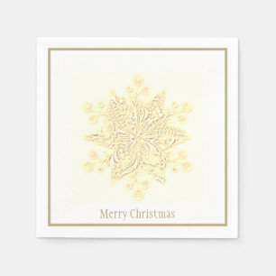 Servilleta De Papel Navidades Papeles Napkins Golden Snowflake