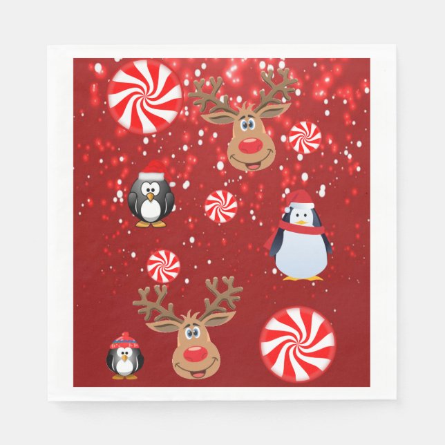 Servilleta De Papel Navidades Papeles servilletas, Feliz Navidad, Ping (Anverso)
