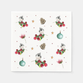 Servilleta De Papel Navidades Patrón de pájaro invernal
