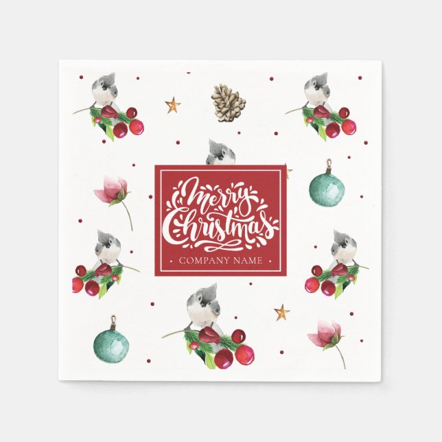 Servilleta De Papel Navidades Patrón Empresa Personalizada para Aves d (Anverso)